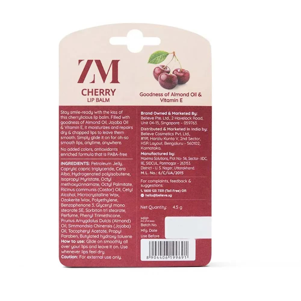 Zayn & Myza Moisturizing Lip Balms (4.5g) - Cherry thumbnail 2