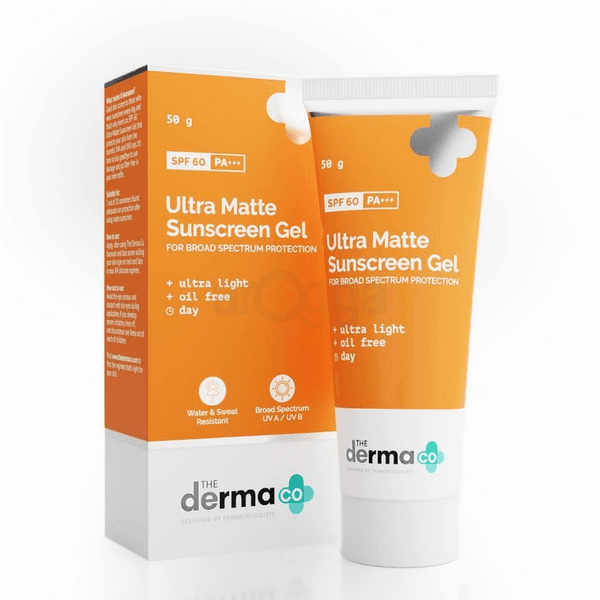 The Derma Co Ultra Matte Sunscreen Gel SPF 60 PA+++ 50g — The Derma Co — 50 g
